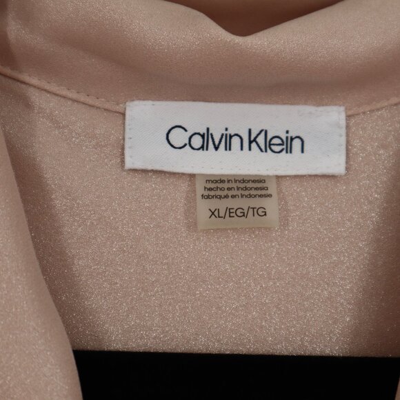 Calvin Klein Sparkly Blouse Women's XL Light Pink Party Career Festive Polished - Picture 3 of 8